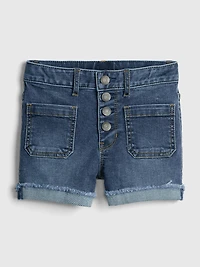 Kids High Rise Shortie Shorts