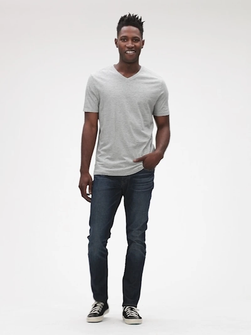 Cotton Jersey V-Neck T-Shirt