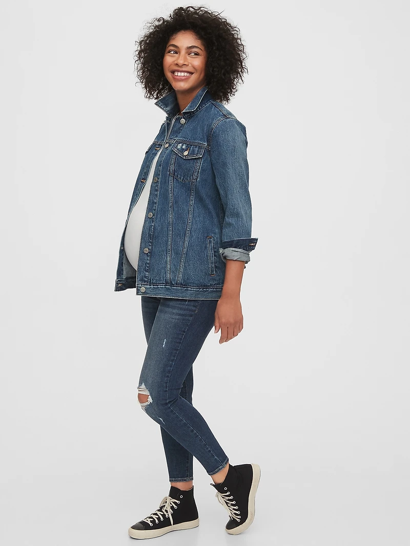 Maternity Inset Panel Skinny Ankle Jeans