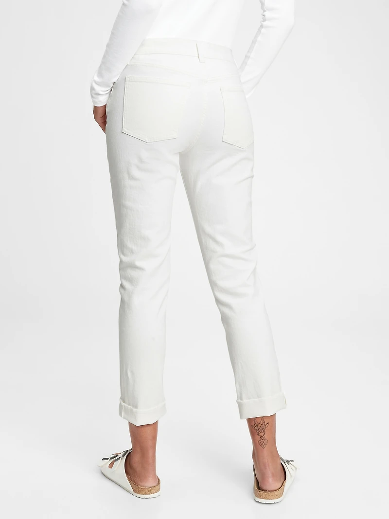 Mid Rise Girlfriend Jeans with Washwell