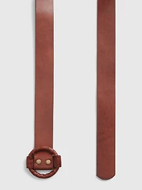 Wrapped Buckle Leather Belt