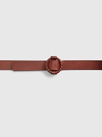 Wrapped Buckle Leather Belt