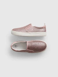 Kids Glitter Slide-On Shoes