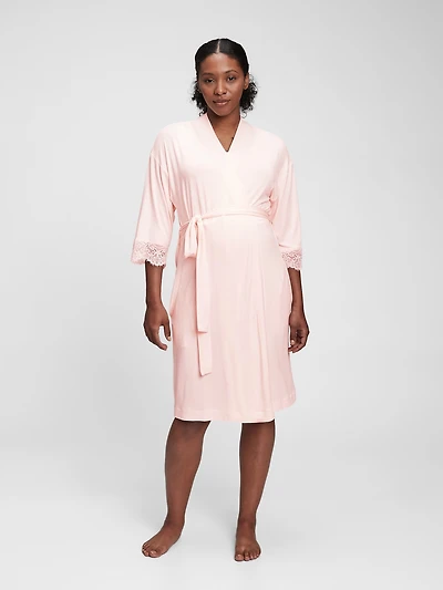 Maternity Softest Modal Lace-Trim Robe