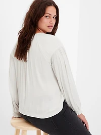 Button-Front Tie Top