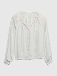 Button-Front Tie Top
