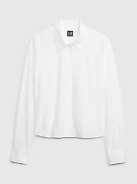 Organic Cotton Poplin Crop Shirt