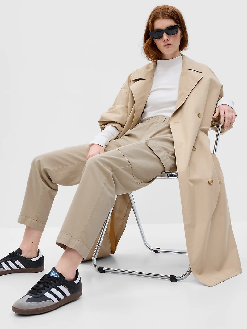 Mid Rise Twill Cargo Pants