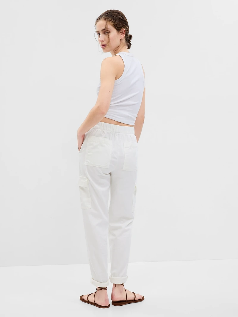 Mid Rise Twill Cargo Pants