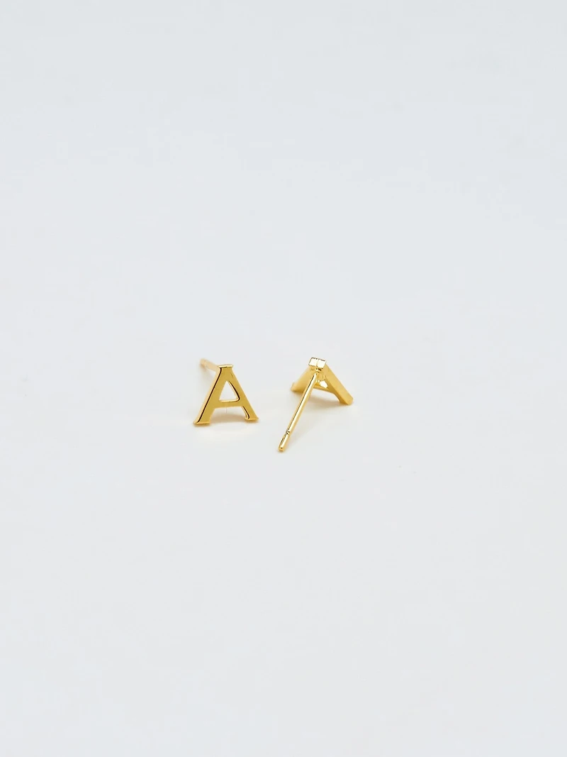 Gold Initial Earrings