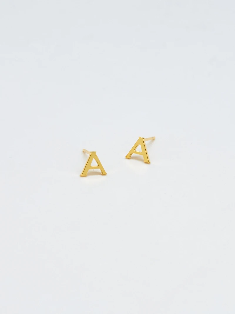 Gold Initial Earrings