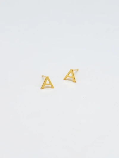 Gold Initial Earrings