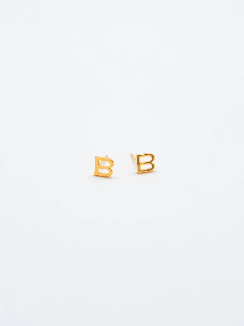 Gold Initial Earrings
