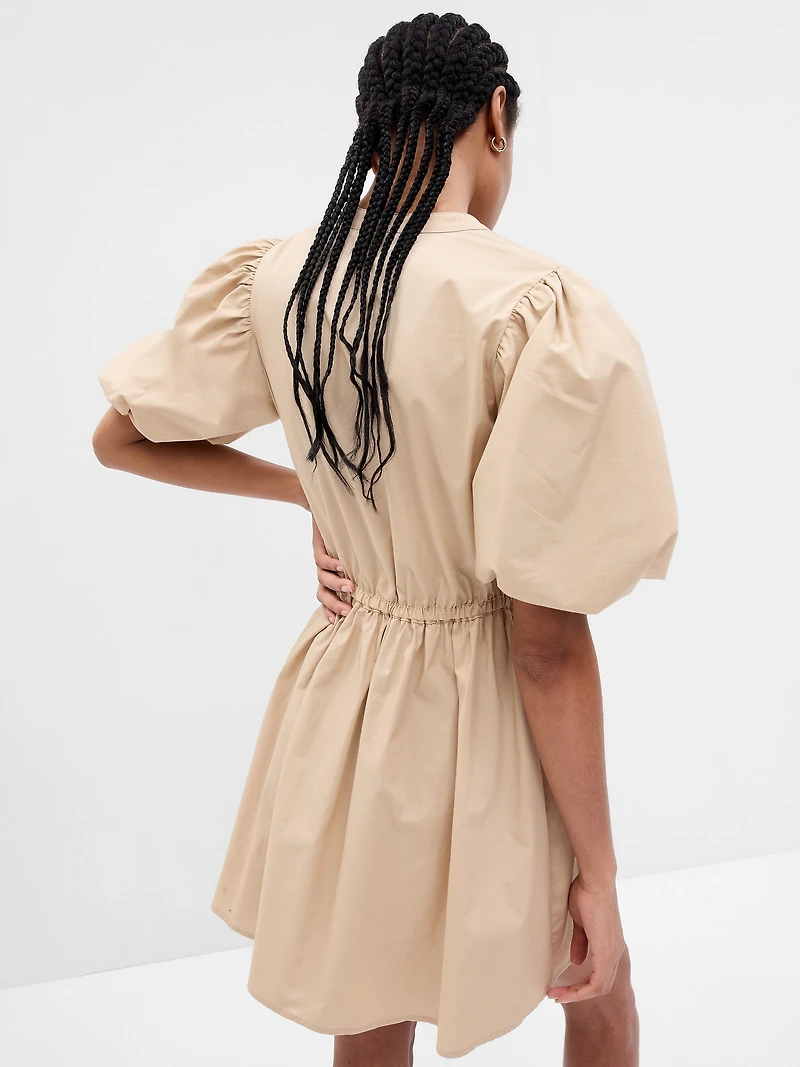 Balloon Sleeve Mini Dress