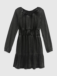 Kids Smocked Denim Dress