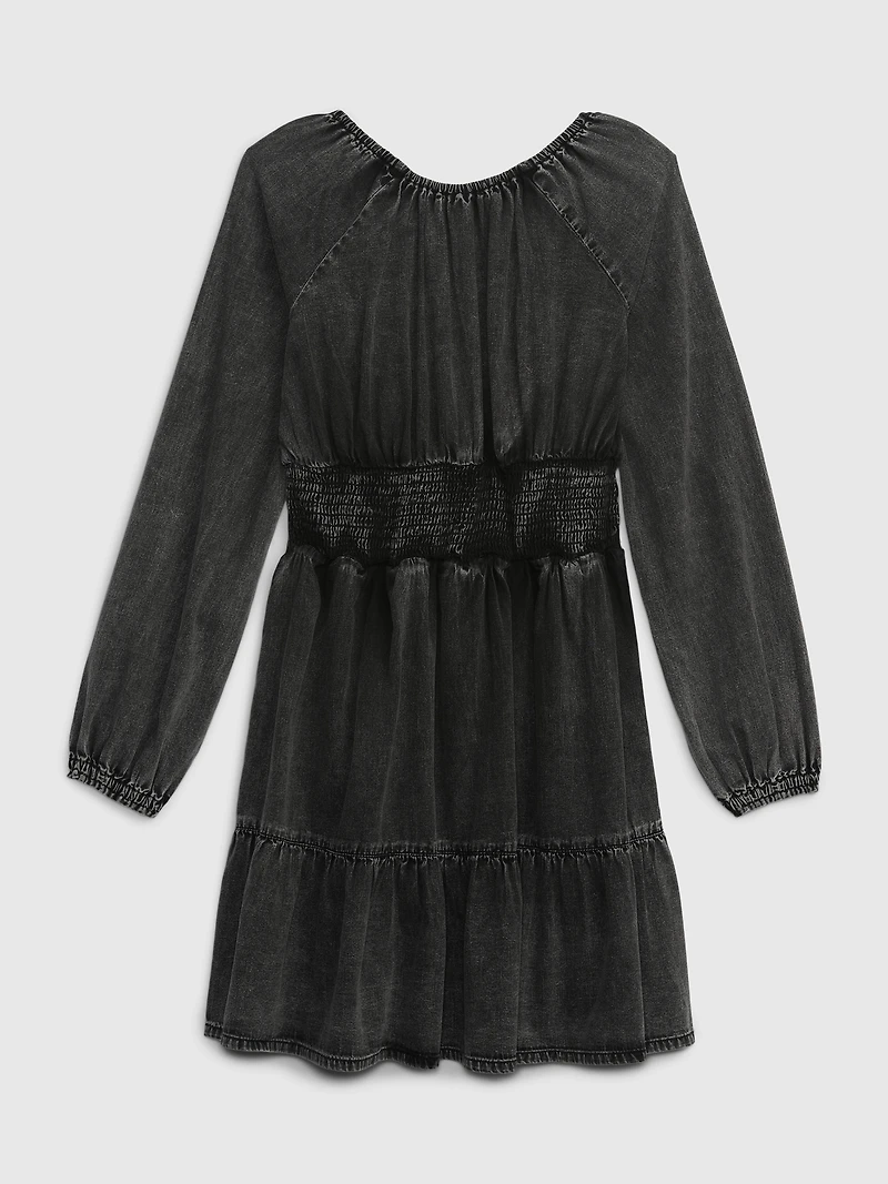 Kids Smocked Denim Dress
