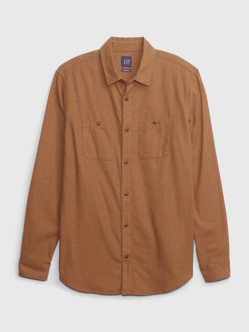 Organic Cotton Midweight Flannel Shirt