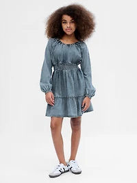 Kids Smocked Denim Dress