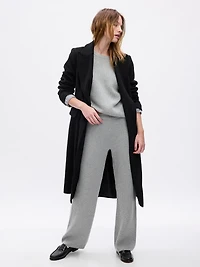 CashSoft Shaker-Stitch Sweater Pants