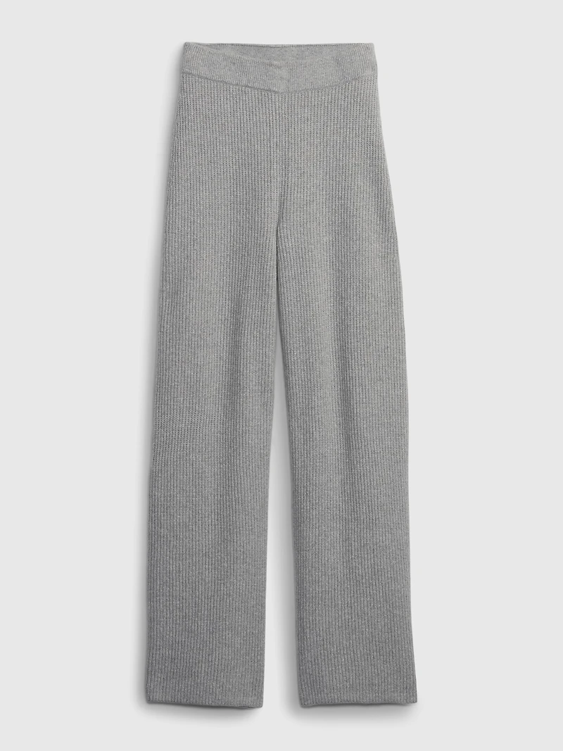 CashSoft Shaker-Stitch Sweater Pants