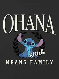 Kids Lilo and Stitch Ohana Means Family Graphic Boxy Crop Tee