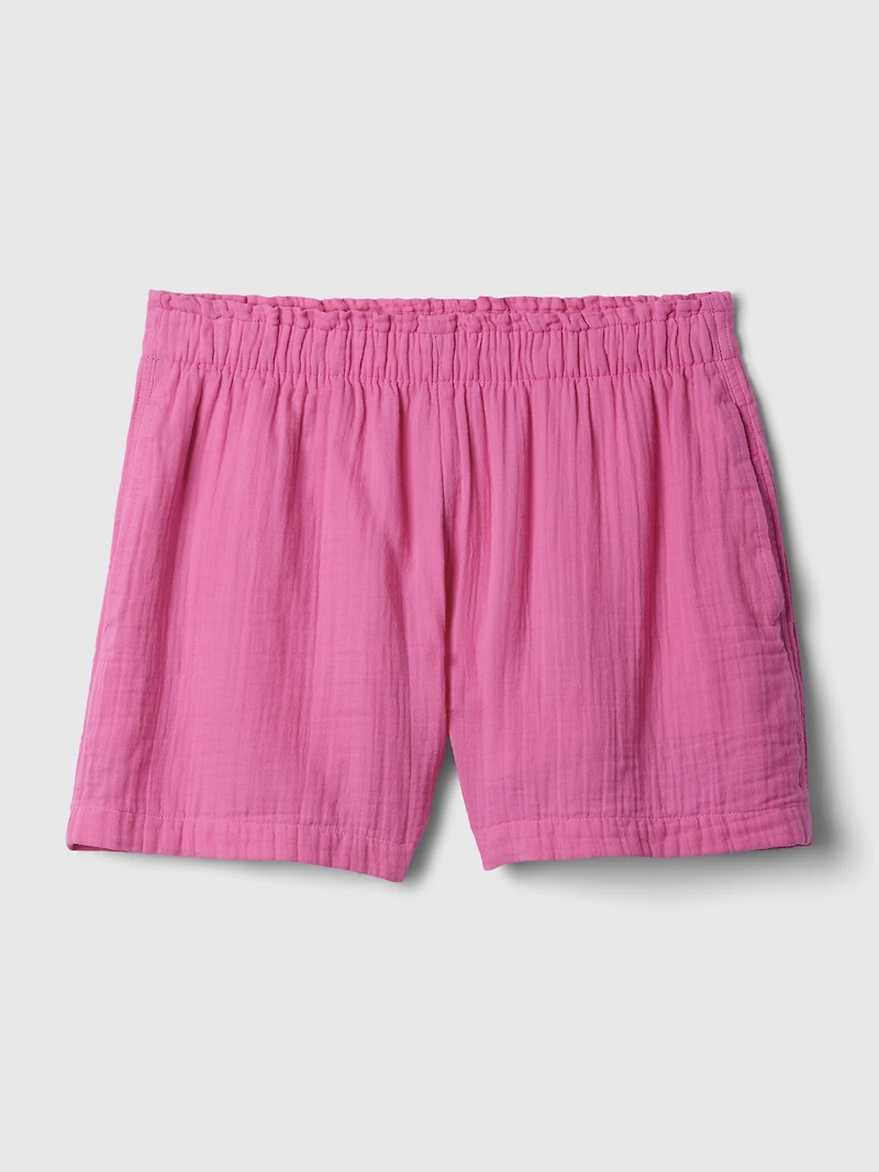 Crinkle Gauze Pull-On Shorts
