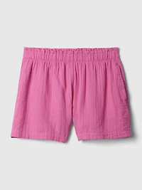 Crinkle Gauze Pull-On Shorts