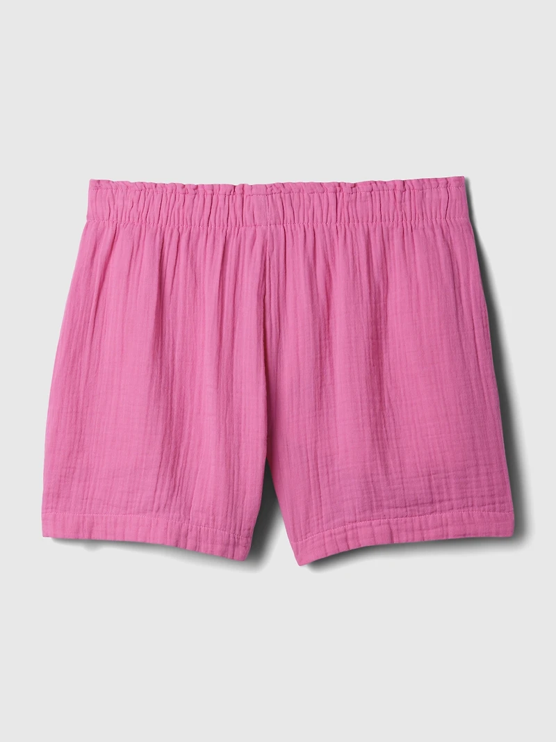 Crinkle Gauze Pull-On Shorts