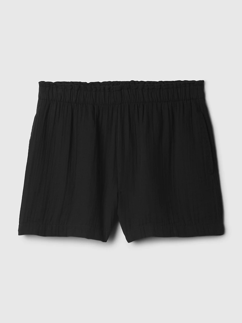 Crinkle Gauze Pull-On Shorts