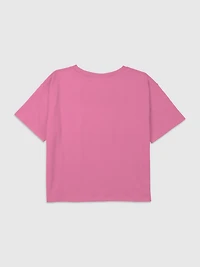 Kids Mean Girls On Wednesdays We Wear Pink Graphic Boxy Crop Tee