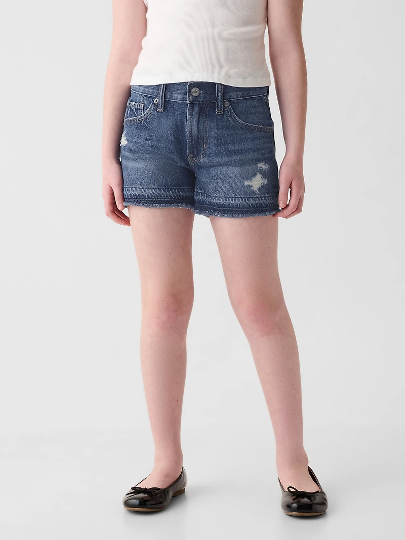 Kids Low Rise Stride Denim Shorts