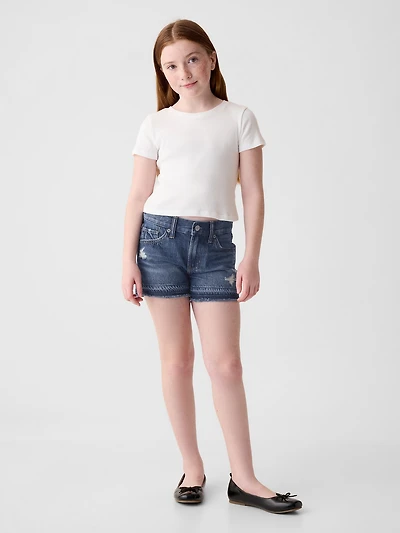 Kids Low Rise Stride Denim Shorts