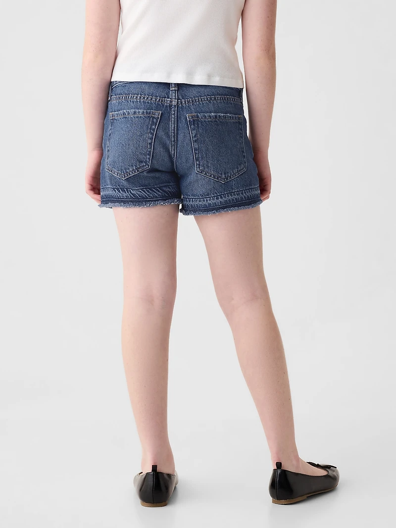 Kids Low Rise Stride Denim Shorts