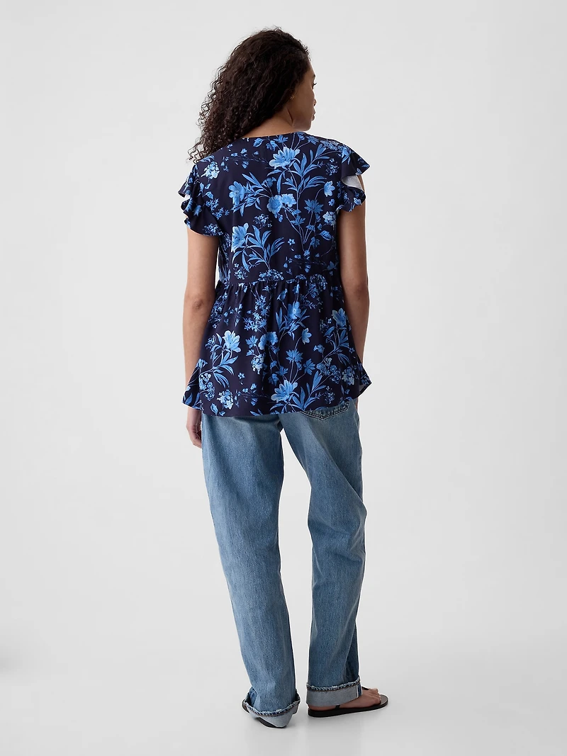 Maternity Flutter-Sleeve Shirt