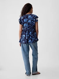 Maternity Flutter-Sleeve Shirt