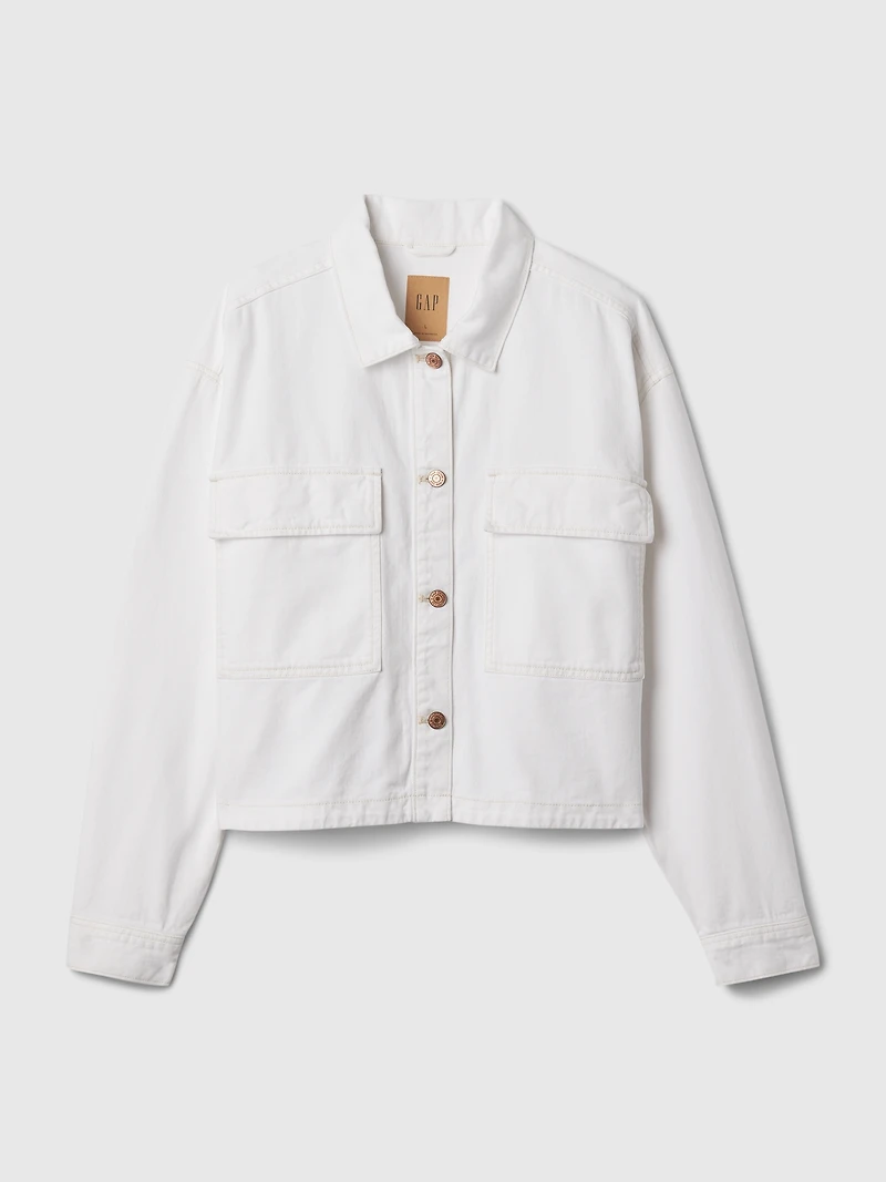 Denim Crop Shirt Jacket