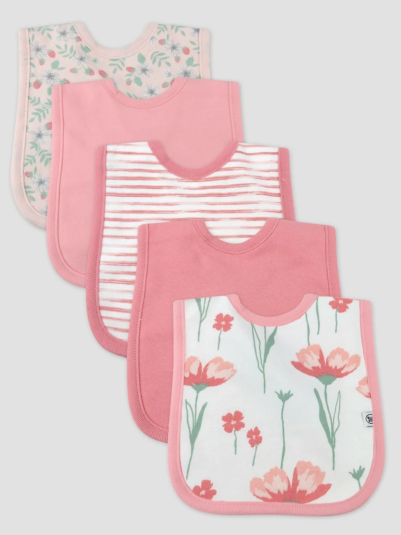 Honest Baby Clothing 5 Pack Organic Cotton Knit 4 In 1 Bib Set