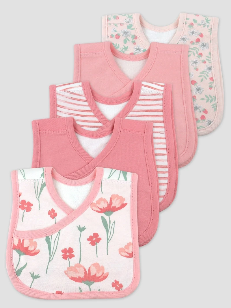 Honest Baby Clothing 5 Pack Organic Cotton Knit 4 In 1 Bib Set