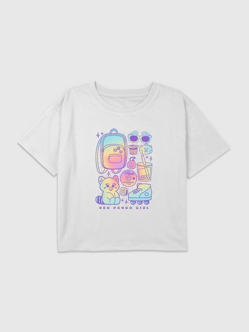 Kids Turning Red Panda Girl Graphic Boxy Crop Tee
