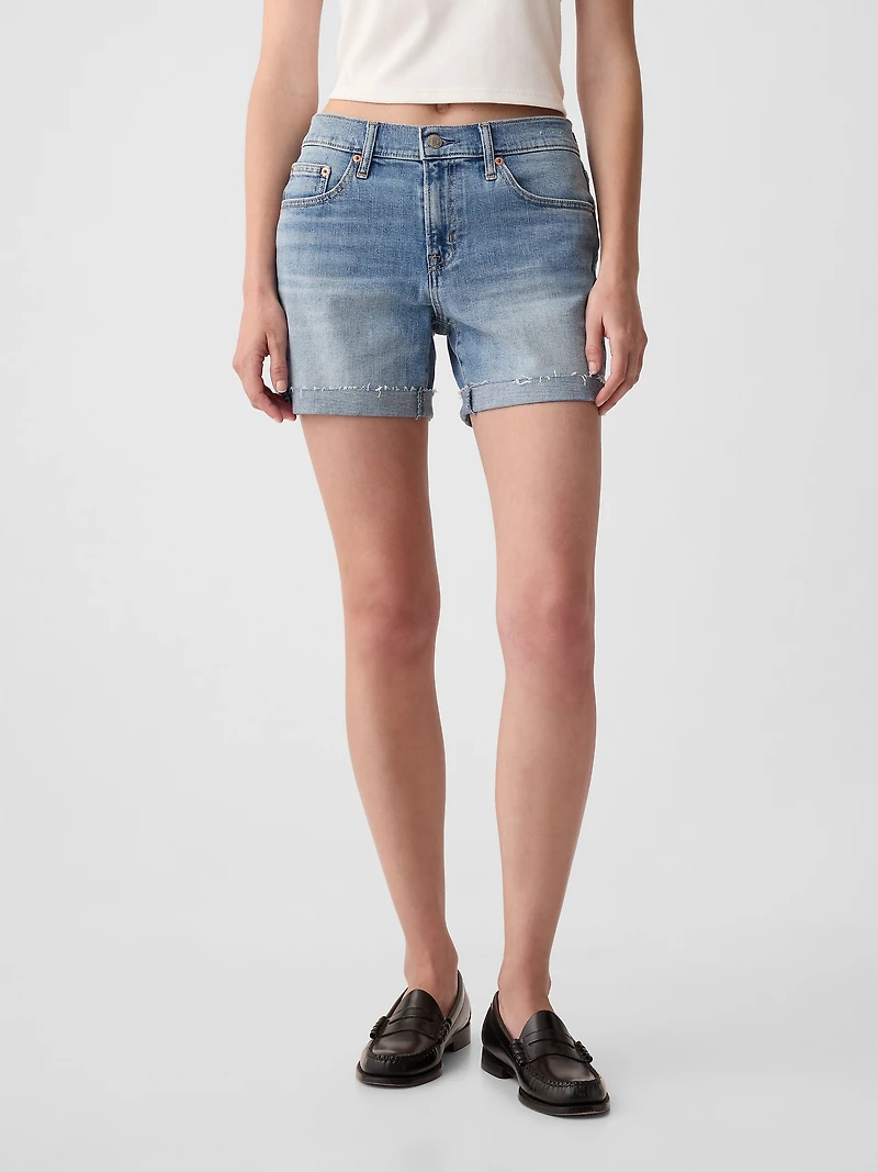 5" Mid Rise Girlfriend Shorts