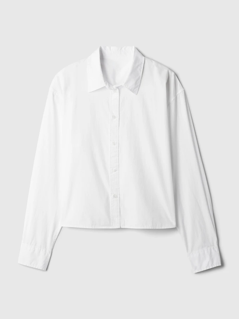 Organic Cotton Poplin Crop Shirt