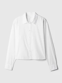 Organic Cotton Poplin Crop Shirt
