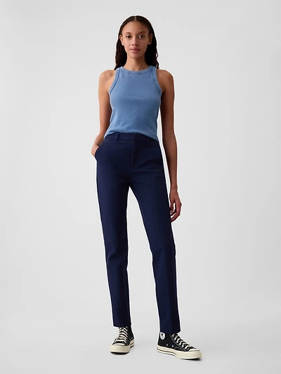Mid Rise BiStretch Slim Ankle Pants