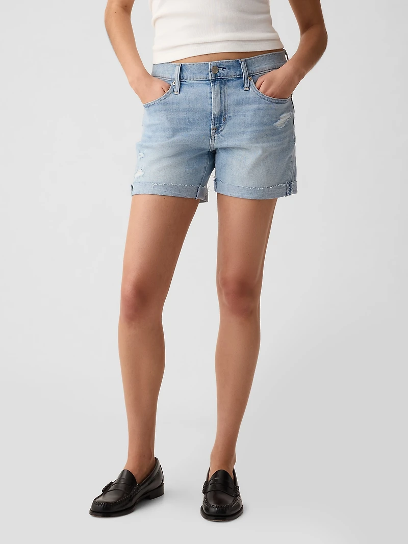5" Mid Rise Girlfriend Shorts