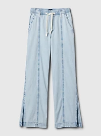 Denim Easy Wide-Leg Pants