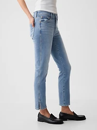 Mid Rise Split-Hem Vintage Slim Jeans