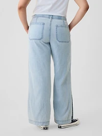 Denim Easy Wide-Leg Pants