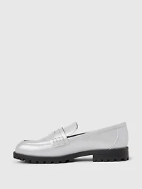 Kids Metallic Loafers