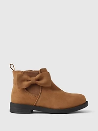 Baby & Toddler Vegan Suede Bow Ankle Boots