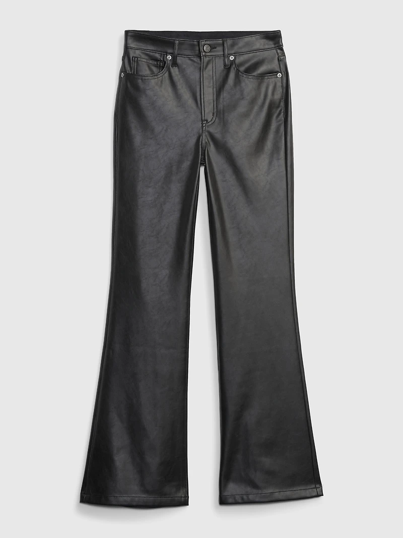 High Rise Vegan Leather '70s Flare Pants